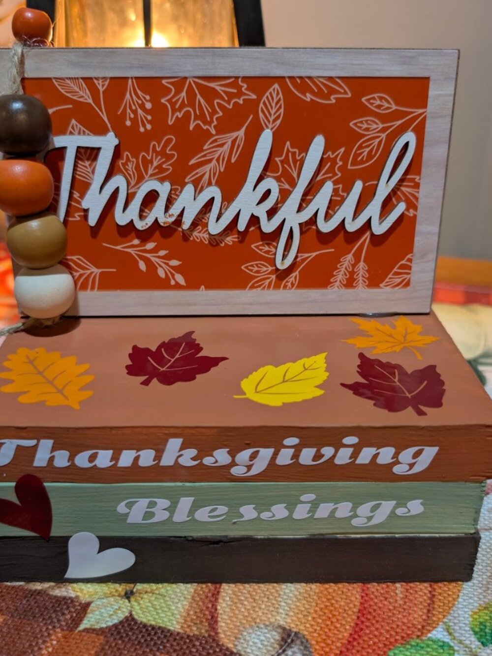 Thankful Thanksgiving Tabletop Decor Handmade Fall Farmhouse Sign